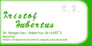 kristof hubertus business card